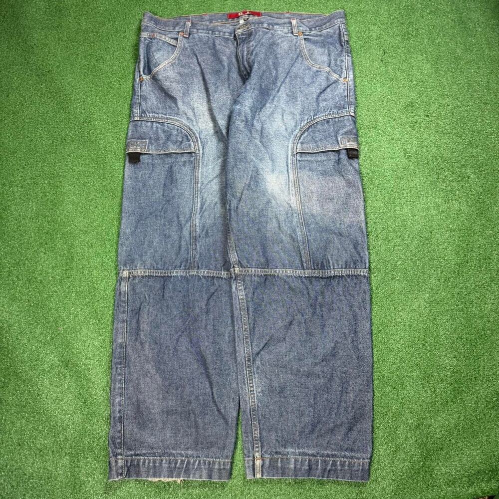 Guess Jeans Carpenter Cargo Jeans Baggy Fit Made In USA Distressed Y2K 40x30
